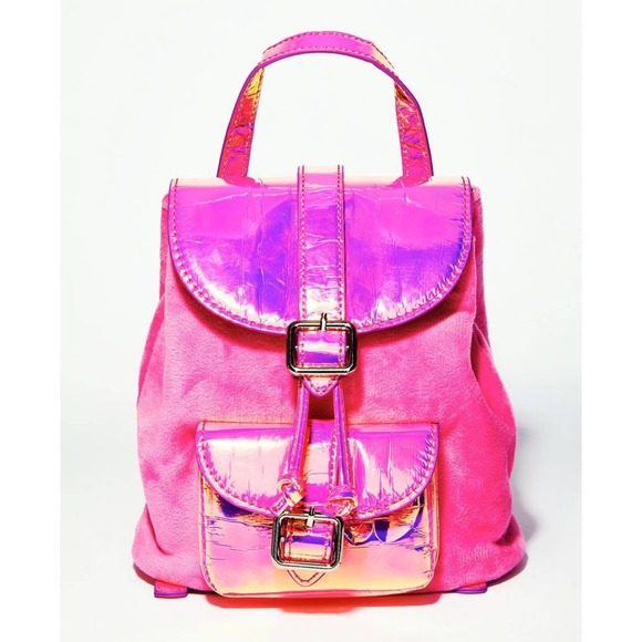 Dolls Kill Handbags - Dolls Kill Sugar Thrillz pink velour backpack purse bag